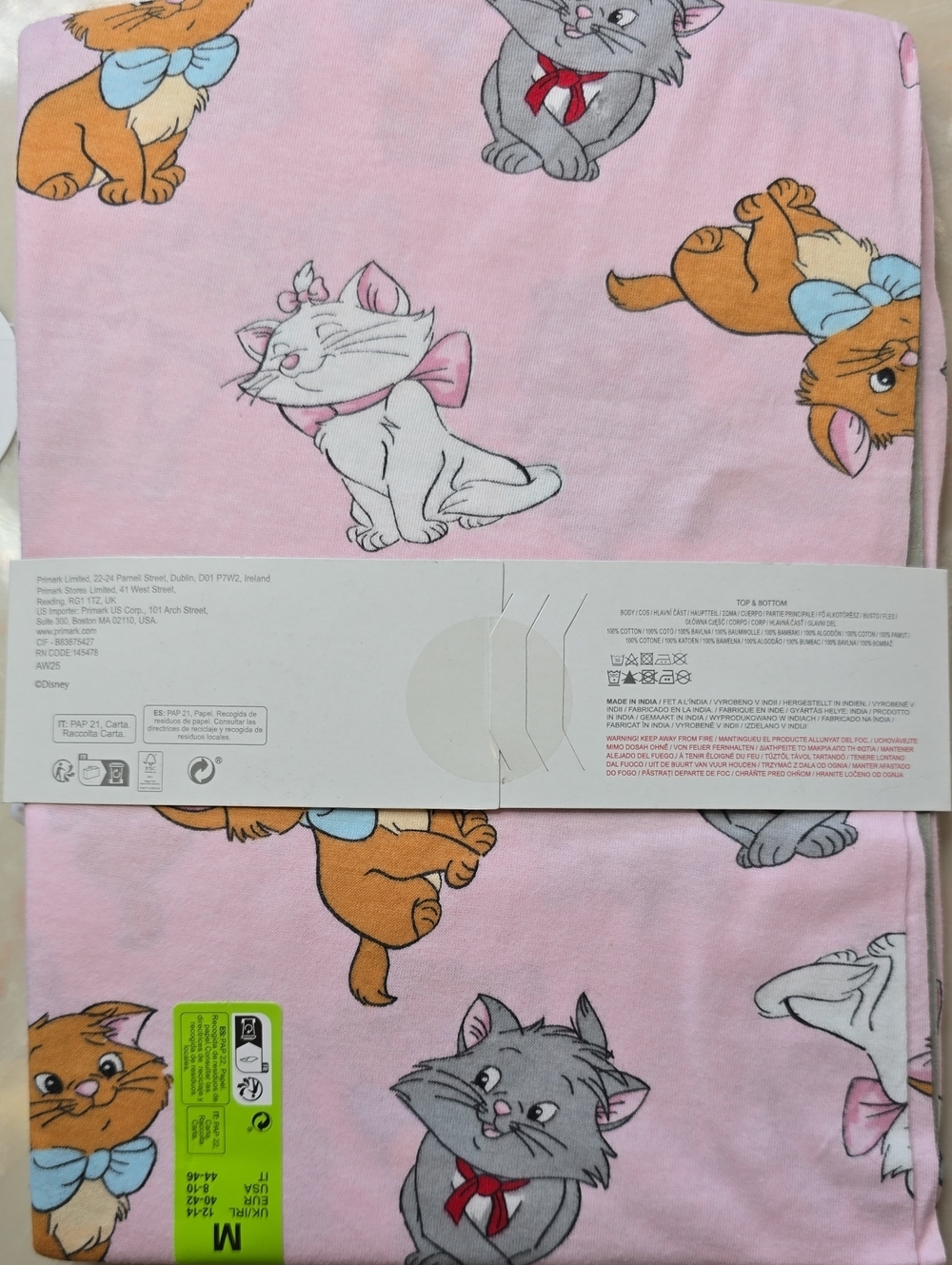 NWT Primark X Disney The Aristocats Pajama Set MED Pink - Picture 6 of 8